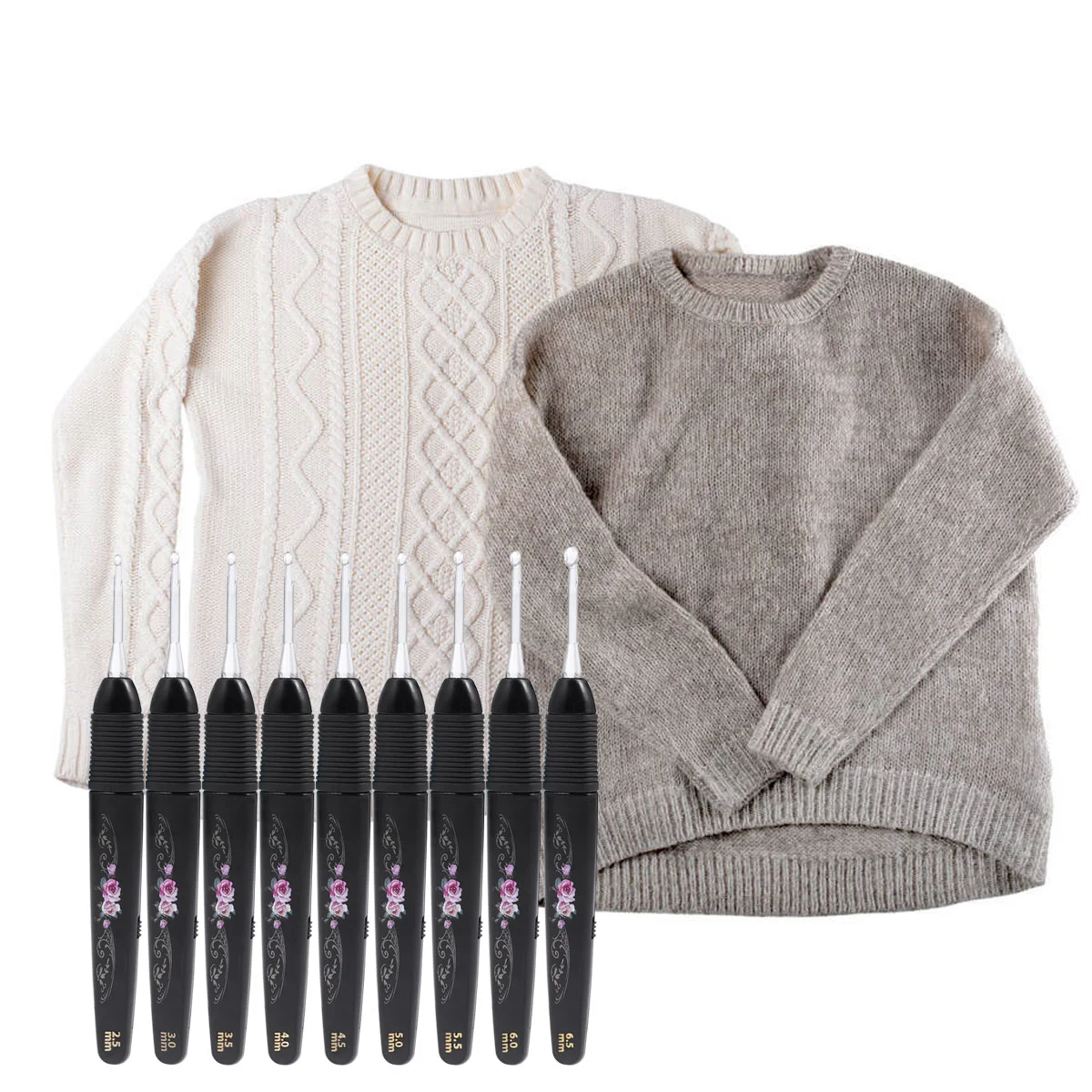Набор крючков для вязания крючком без грубых краев рук при артрите вязаный