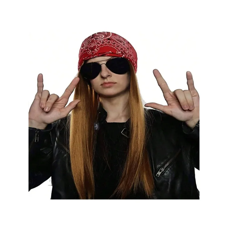 7 шт. 70-х 80-х годов Рокерский костюм Тяжелый металл Парик Мужчины Женщины Хиппи с