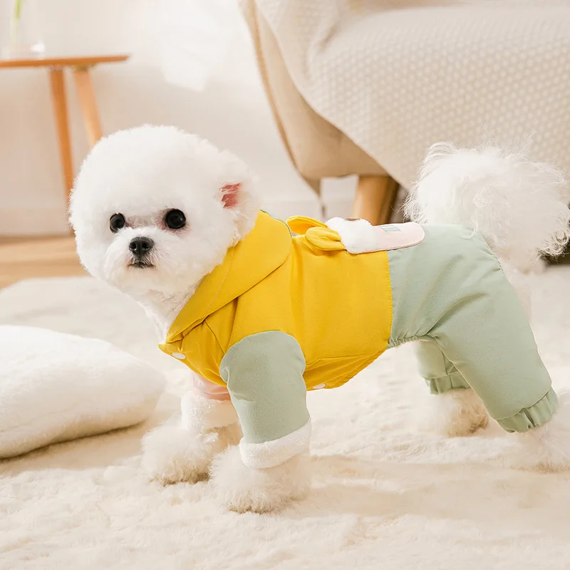 

Thick Warm Hooded Four Legged Cotton Padded Clothes for Small and Medium-sized Dogs In Autumn and Winter