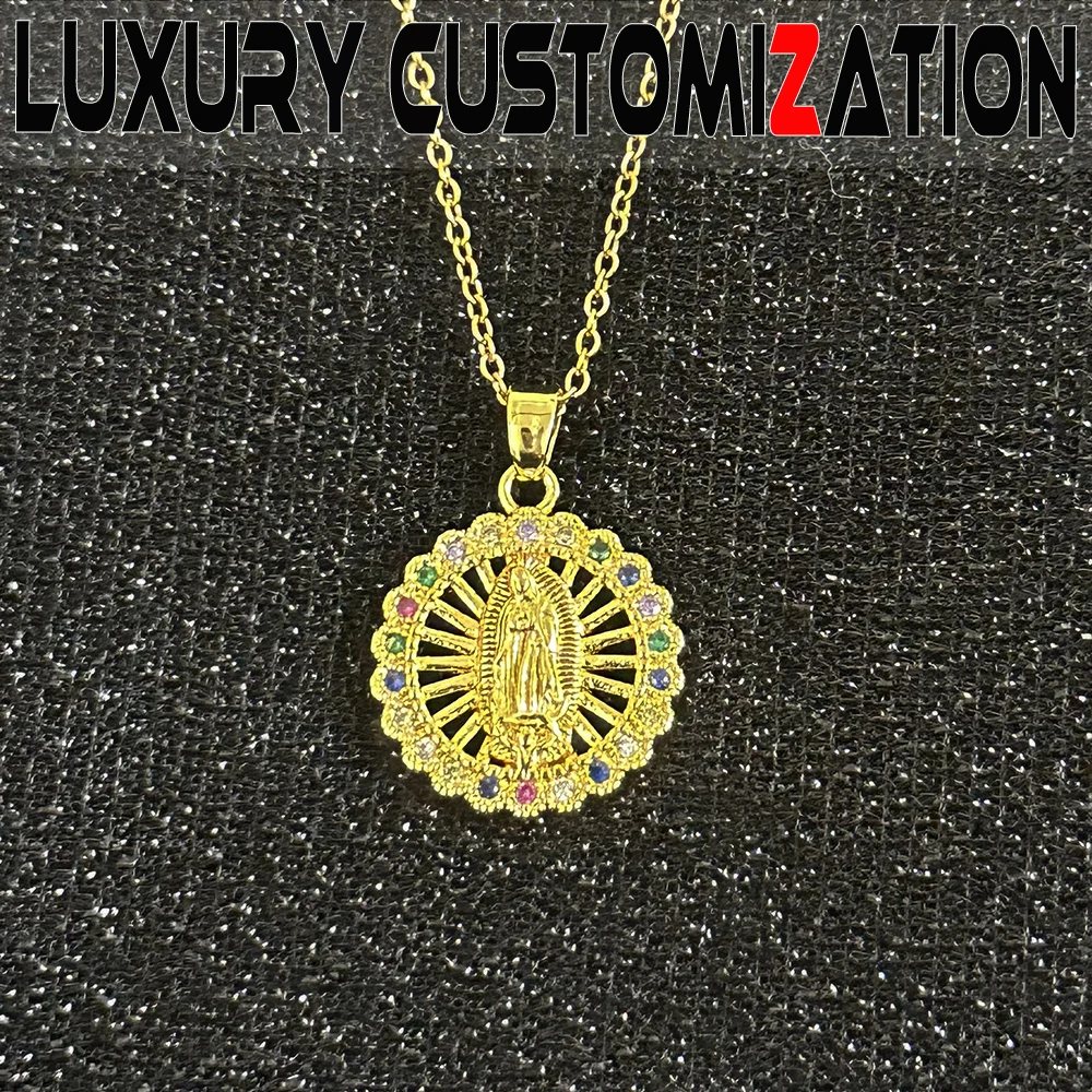 Модное женское ожерелье на заказ кулон с инкрустированным драгоценным камнем