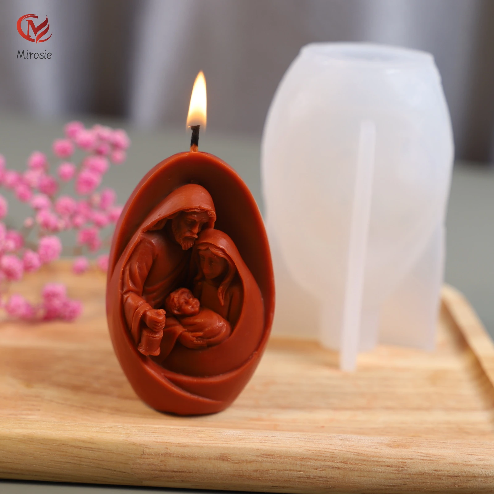 

Mirosie New Nativity Mold Three-dimensional Scented Candle Home Decoration Jesus Silicone Mold Candle Making Supplies Room Decor