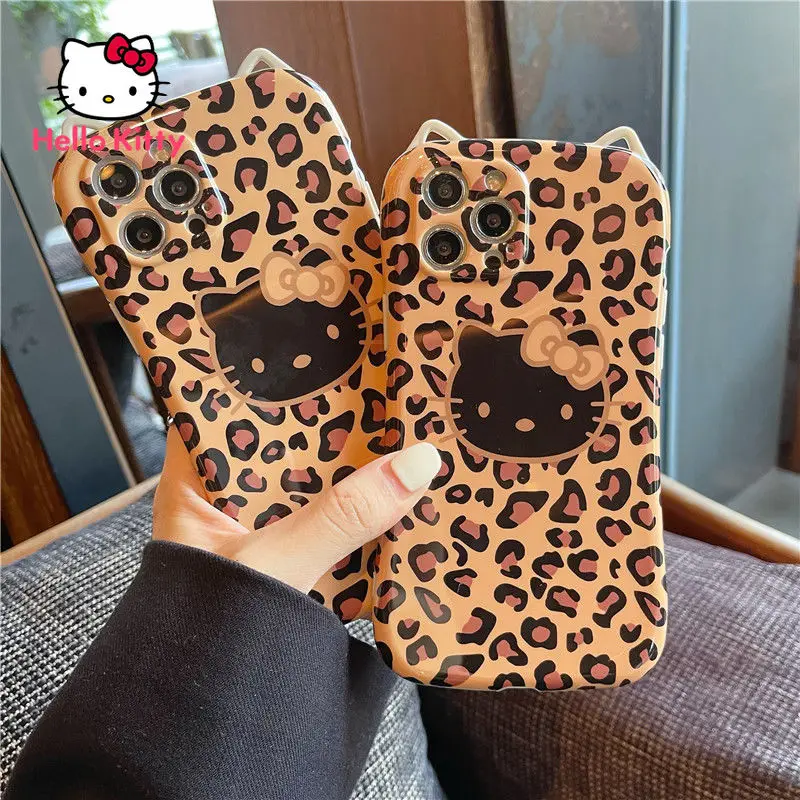 

Hello Kitty Leopard Print Phone Case for Iphone 13 13 Pro 13 Pro Max 12 12 Pro 12 Pro Max 11 Pro Max X XS MAX XR 7 8 Plus Cover