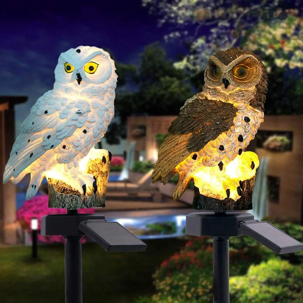 

Garden Lights Outdoor Solar Lights Outdoor Decorative Resin Owl Solar LED Lights with Stake for Garden Lawn Pathway Yard Decor