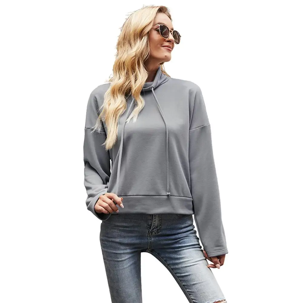 

Women Casual Hooded Pullover Tops Ladies Plain Outwearing Pullover Drawstring Hoodie Long Sleeves Loose Tops Clothes