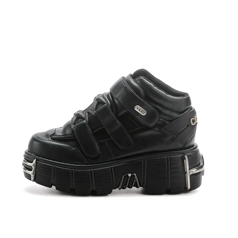 Новинка 2023 года женские черные туфли в стиле панк на высоком каблуке с