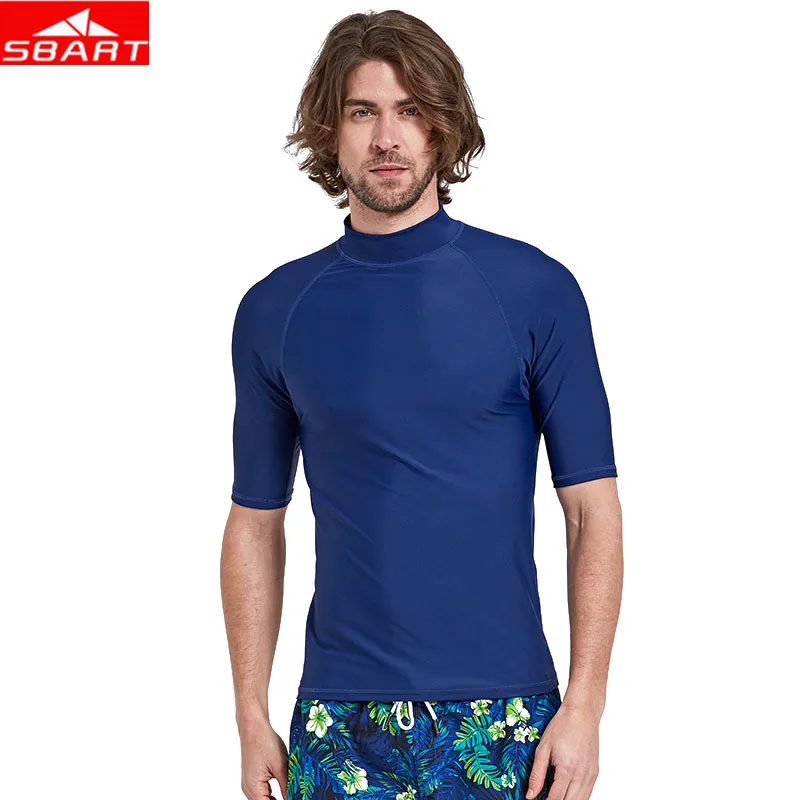 

SBART Men's Scuba Diving Wetsuit Summer UV Surf Rash Guards Shirt Short Sleeve Swimming Surfing Snorkeling Diving Suit Tops 4XL