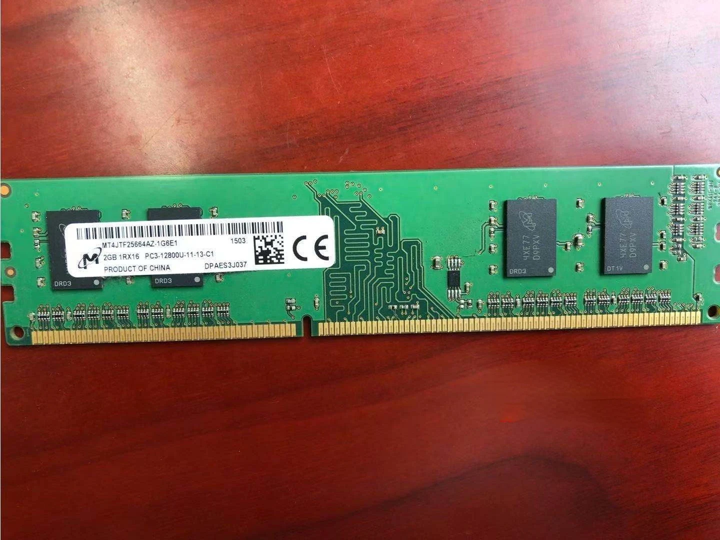 

MT4JTF25664AZ-1G6E1 2GB 1RX16 PC3-12800U-11-11 Desktop Memory