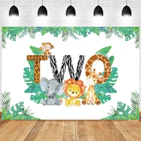 sweet 2 years backdrop happy birthday party girls boy two baby animal photography background 2nd photographic banner photocall