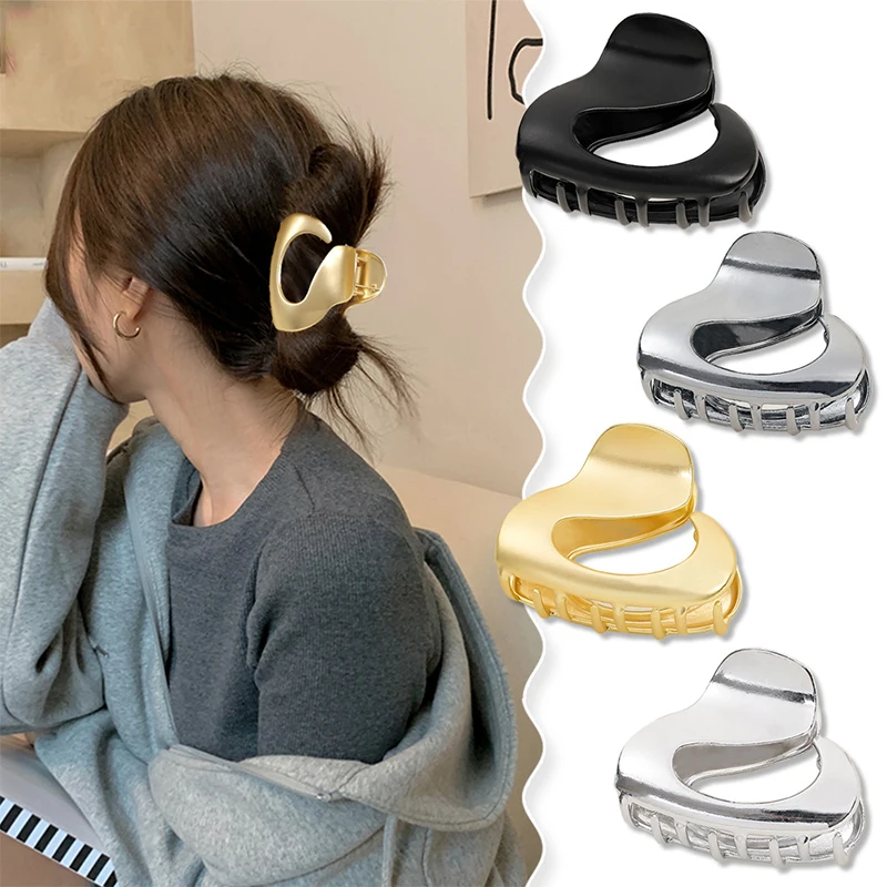 

New Exquisite Metal Hollowed Out Hairgrip Korean Small Hair Clip Hair Claw Barrettes Hairpin For Girl Hair Accessories Headdress