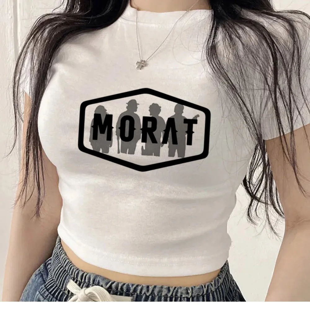 Фото Укороченный топ Morat для подростков в стиле гранж, милая футболка с графическим принтом в стиле стритвир, хараджуку, летняя одежда №1