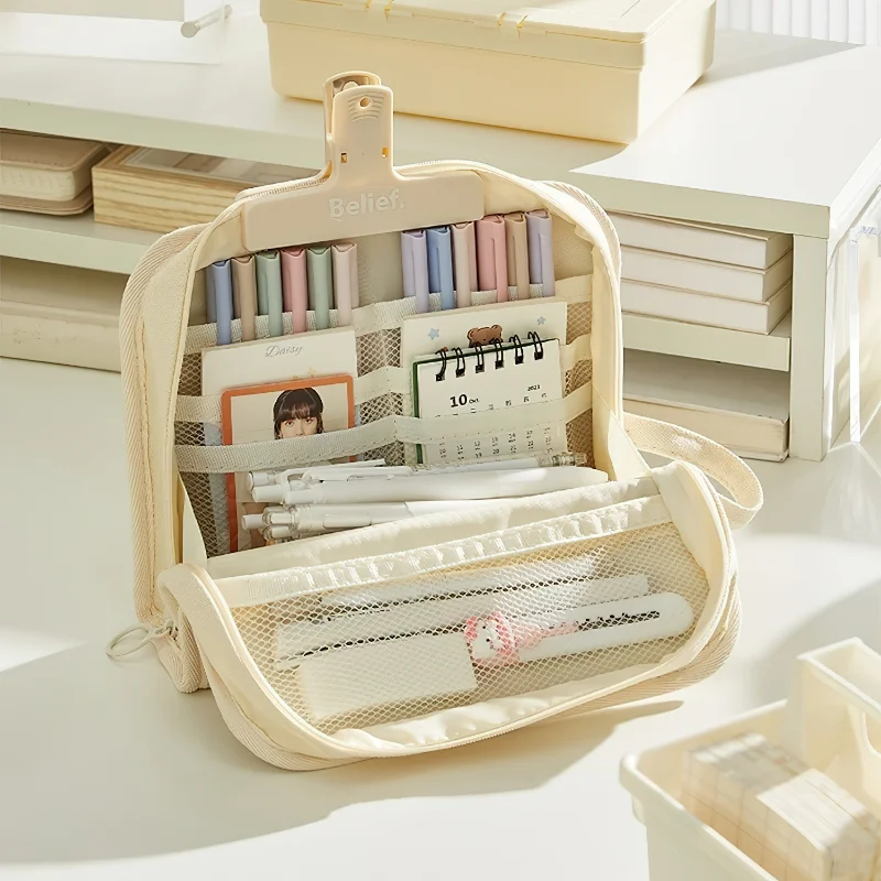 

Cute Cartoon Flexible Pencil Bag Case Large Capacity Pocket Pen Holder Storage Pouch for Stationery Study School Supplies
