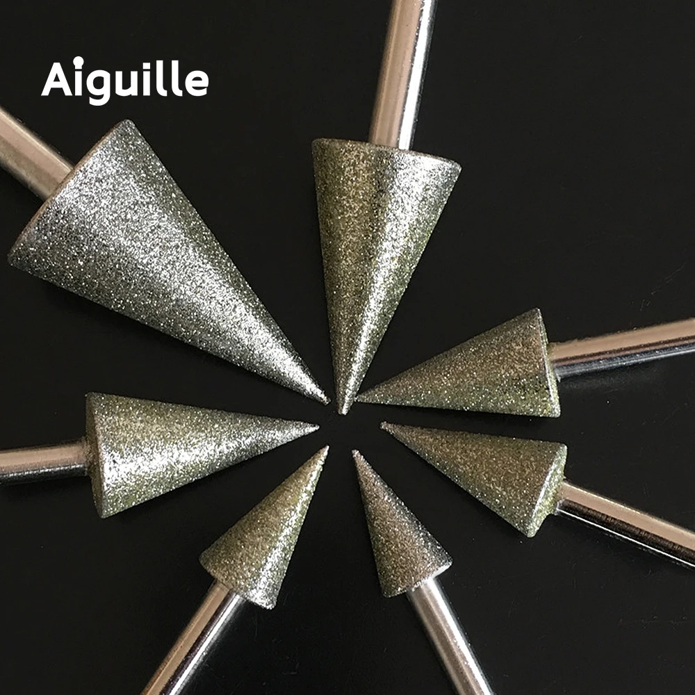 Фото Aiguille 30 градусов 80 #   Алмазная шлифовальная точка Каменные рабочие точки Алмазные шлифовальные заусенцы Пилинг-точка для обработки камня и металла №1