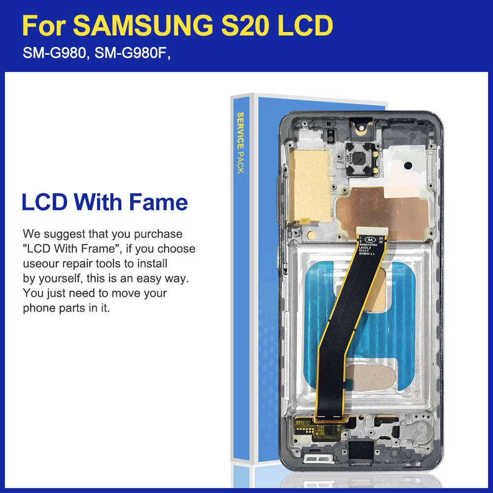 Kup TFT 100% Testowane 6.2 ''LCD Do SAMSUNG Galaxy S20 G980F/DS G980 SM-G980 Wyświetlacz Dotykowy Digitizer Zgromadzenie Części Zamienne