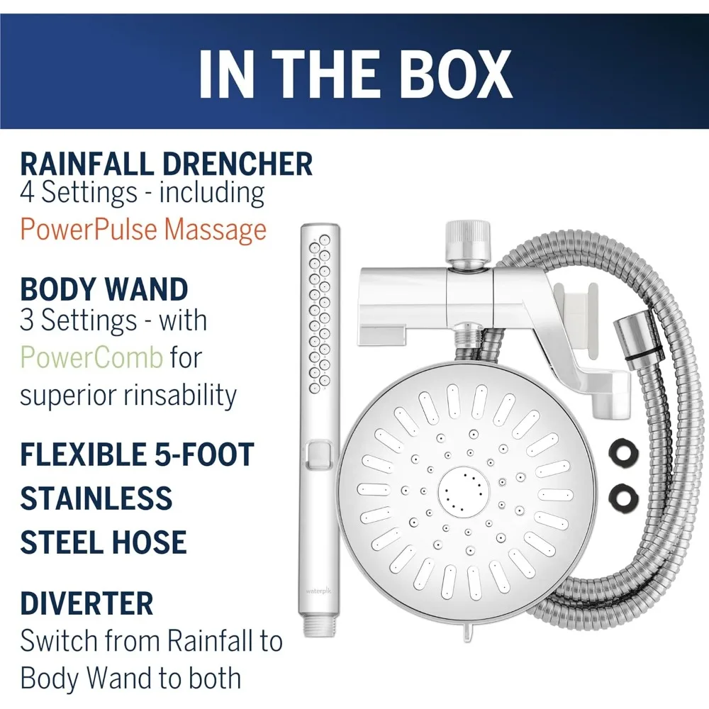 Ручная душевая лейка высокого давления с насадкой для душа металлическим