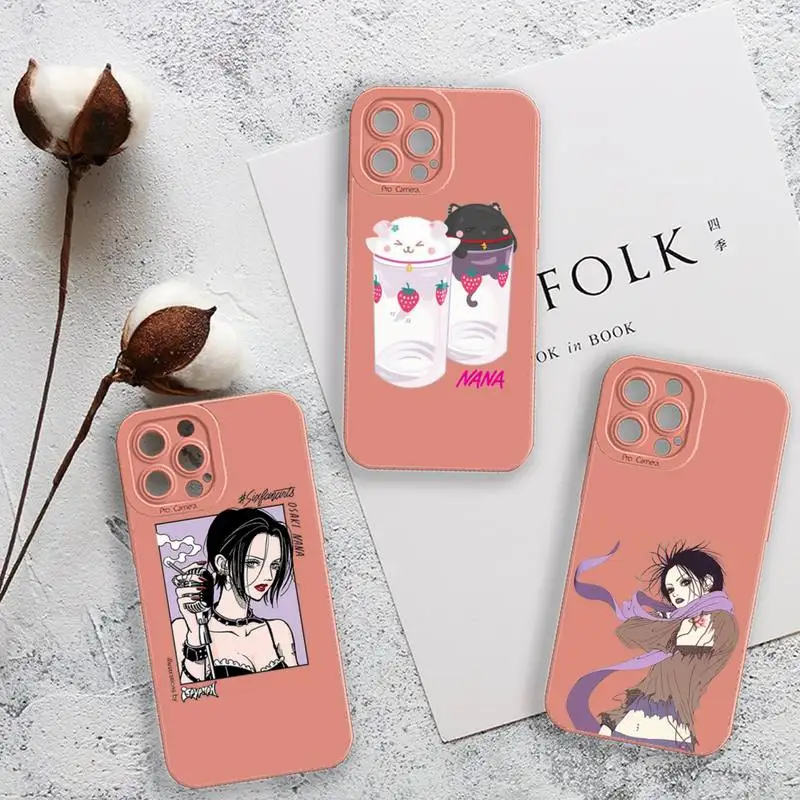 

Oosaki nana Japan anime Phone Case For iPhone 13 12 11 Pro MAX Mini X XS XR 7 8 Plus Camera Lens Liquid Silicone
