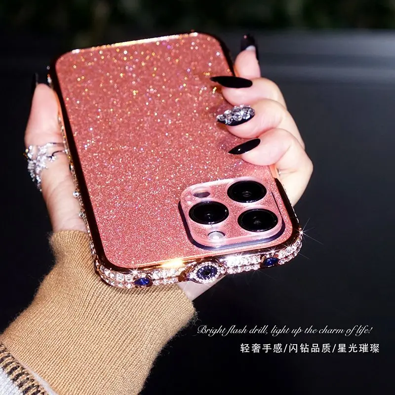 Rhinestone for Apple 13promax Phone Case Metal Frame Iphone14promax Noble Luxury Trend