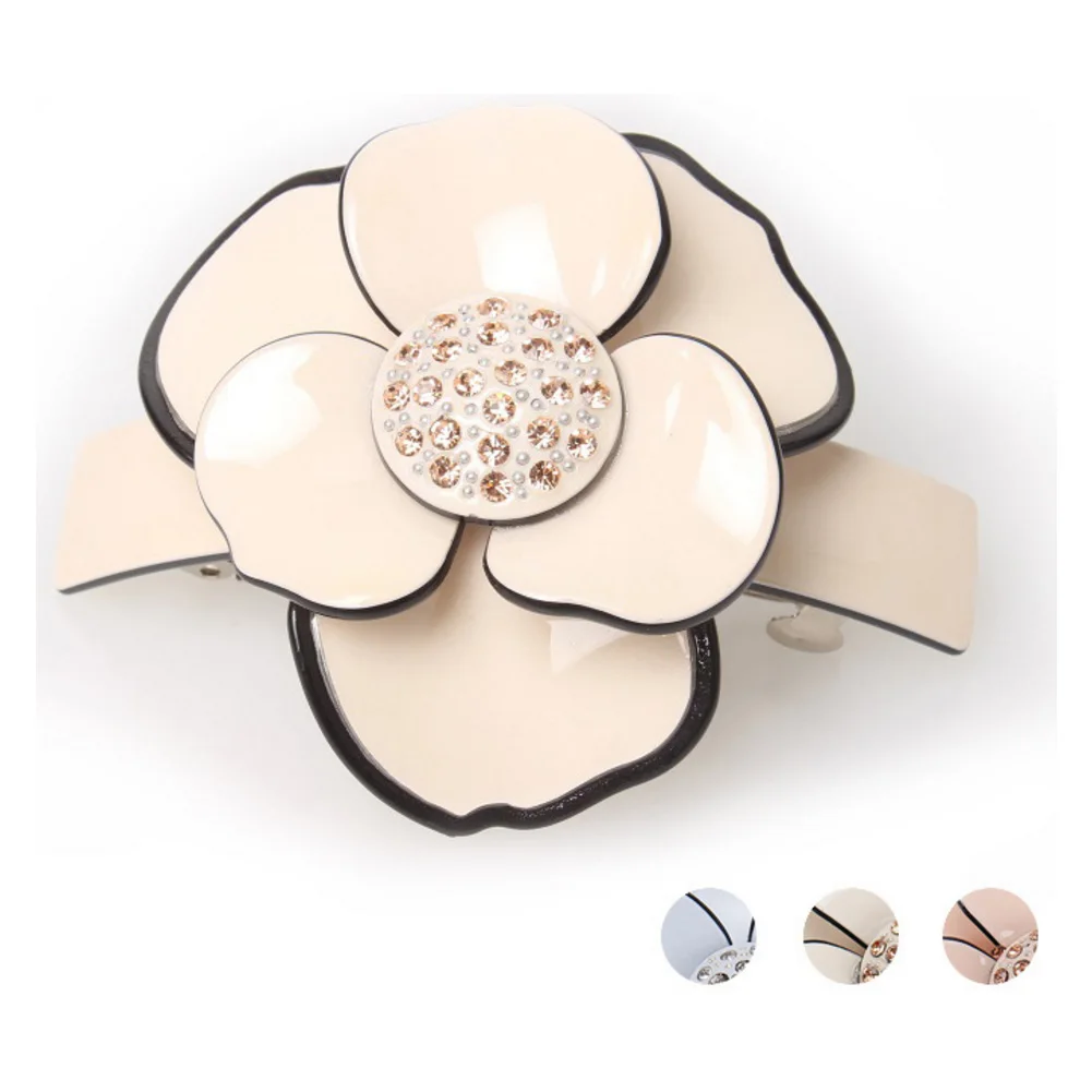 

Fine Camellia Flower Hair Accessory Jewelry Barrette Clip Ornament for Women Girls Cellulose Acetate Ponytail Holder for Tiara