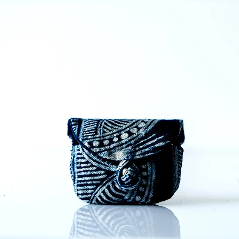 Сумка для хранения наушников ручной работы цвета индиго культурных и творческих