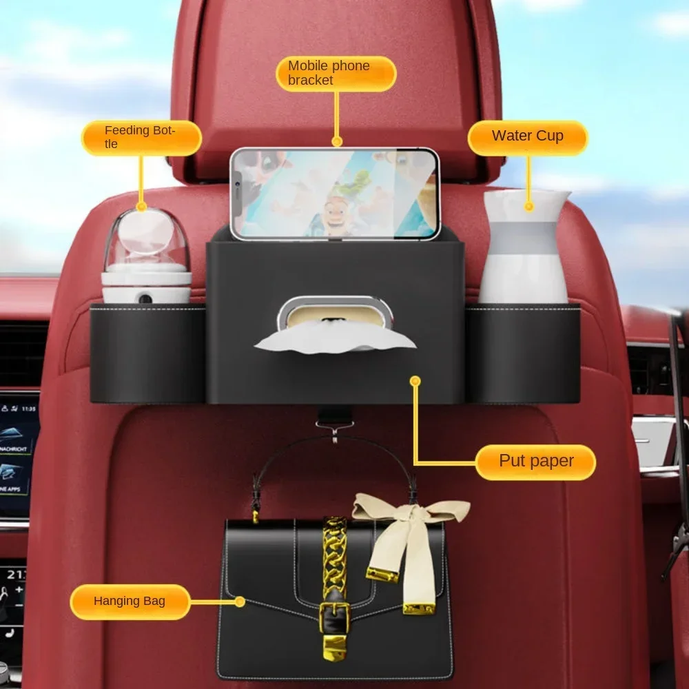 For Hyundai I20 I30 Car Seatback Multi-Functional Storage Box Seat Back Organizer Rack Rear Tissue Accessories