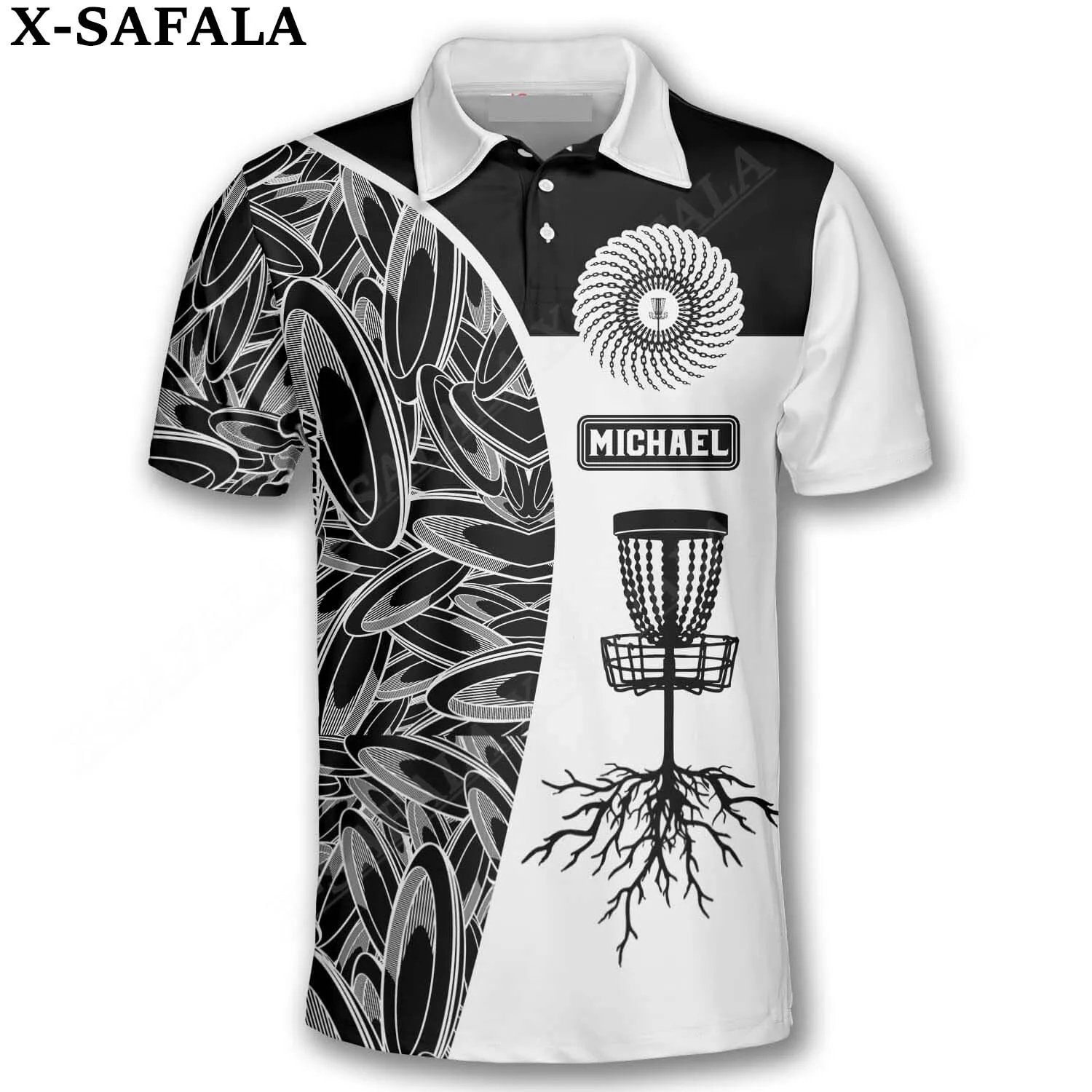 

Мужская летняя рубашка-поло с 3D-принтом, коротким рукавом и воротником