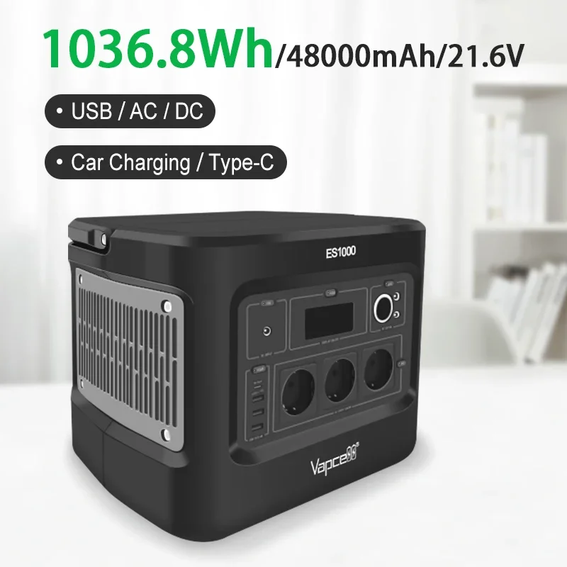 Vapcell ES1000 Удобный аварийный источник питания Портативный уличный 48000 мАч 1036 8 Втч