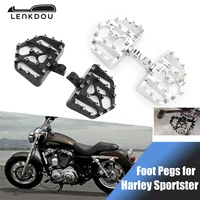 mx foot pegs wide fat footrest pedals for harley dyna touring sportster xl 883 1200 softail fat boy motorcycle accessories black