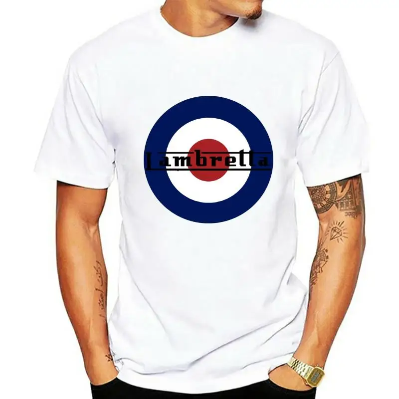 

2020 summer cool fashion Lambretta Logo on Target print cotton casual o- Neck T-Shirt