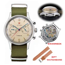 38mm 1963 Mens Watch Polit Chronograph Wristwatch ST1901 Mechanical Original Air Force 40mm Acylic Reloj Homber Tianjin Movement