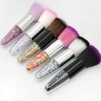 powder blush brush candy colors fluffy cosmetic beauty tool seamless diamond transparent handle loose powder makeup brushes