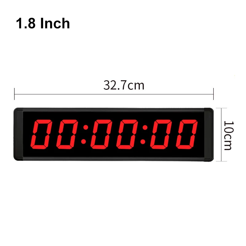 

1.8'' Inch Red Color Digital LED Wall Clock,6 Numbers,Remote Control Count Up/Countdown Timer Stopwatch