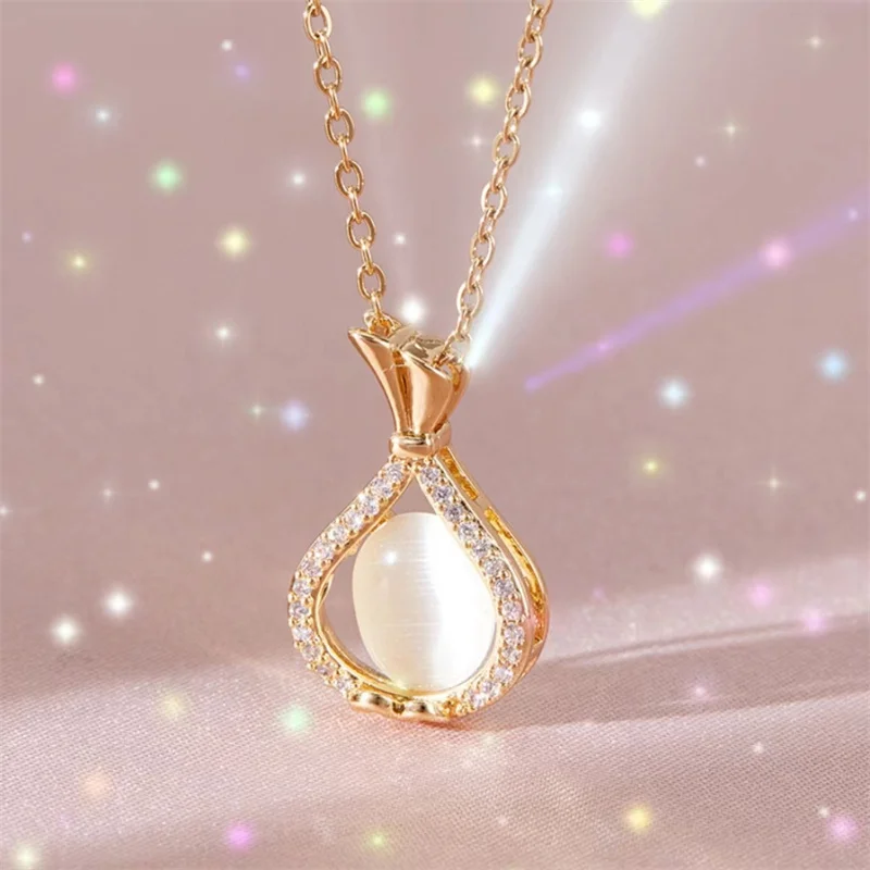 Элегантное ожерелье с подвеской в виде искусственной кожи замком и сумкой для