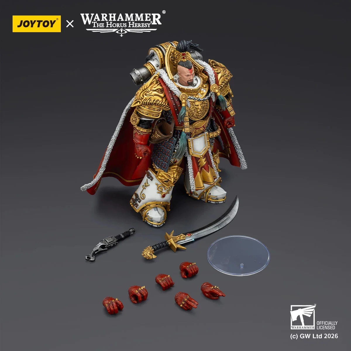 Фото JOYTOY Warhammer The Horus Heresy, масштаб 1/18, фигурка-модель «Белые Шрамы», Джагтай Хан, примарх V-го легиона. №5