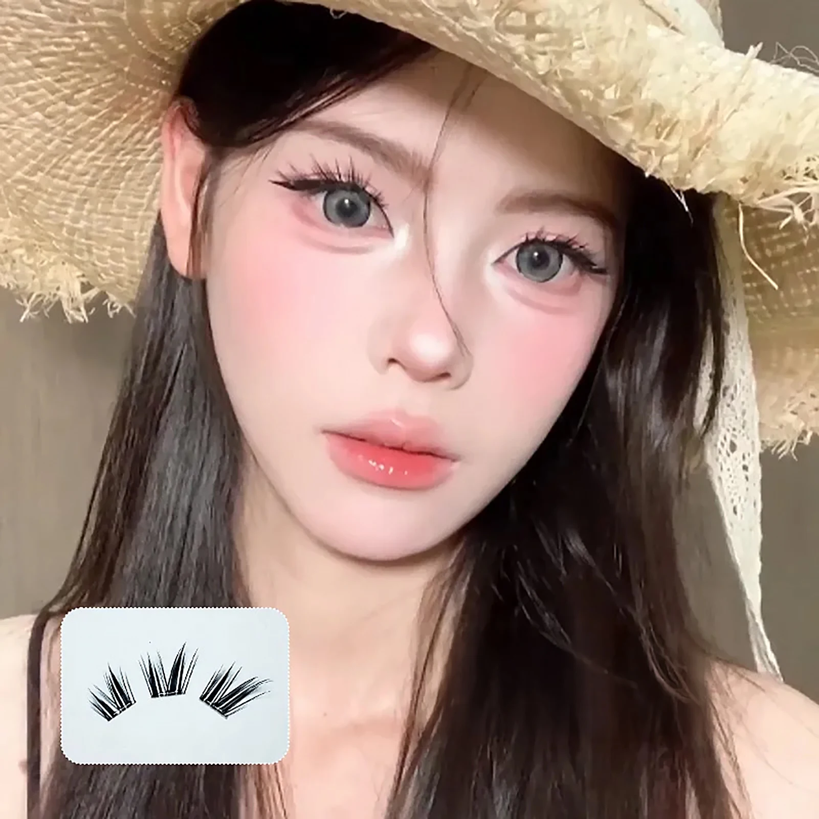 Безклеиваемые кластеры ресниц 10-14 мм женские сверхлегкие многоразовые полосатые