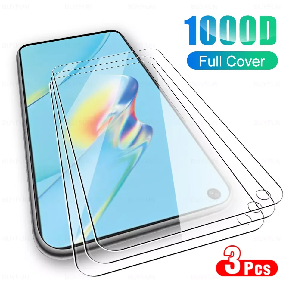 

3Pcs Full Cover Protective Glass For OPPO A54 Phone Tempered Glas Screen Protector Film For O PPO A 54 OPPOA54 2021 Protection