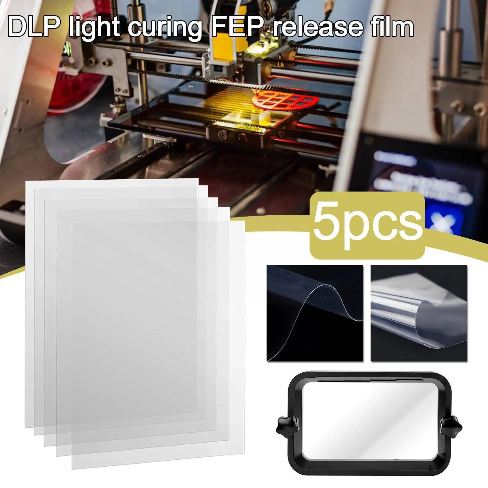 

5Pcs For Desktop Light Curing 3D Printer Accessories Release Film Model Release Film 3D Printer FEP Film 200x140mm/260X200m R1U3