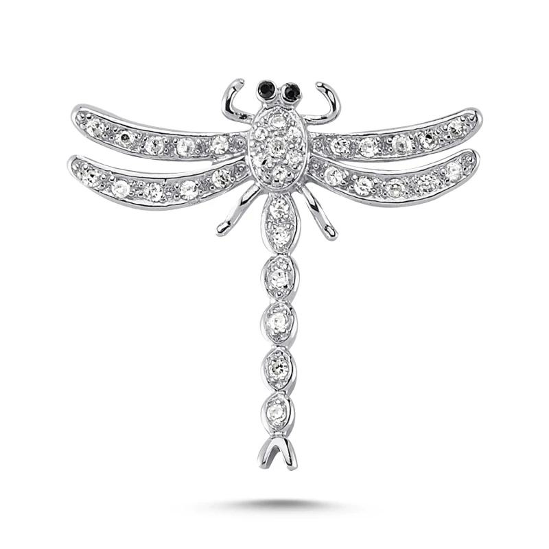 

Silver 925 Sterling Zircon Stone Dragonfly Pendant