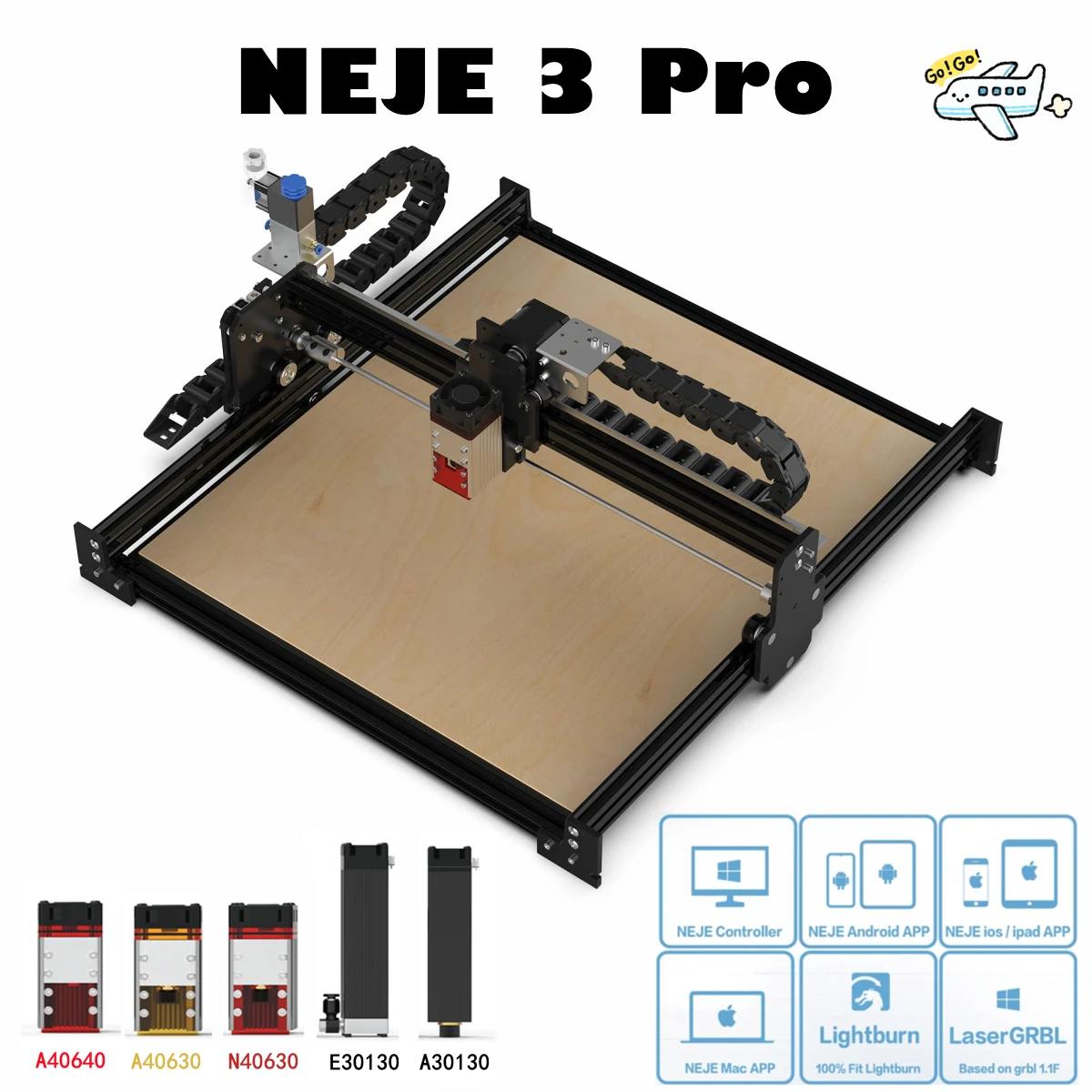 

NEJE 3 Pro A40640/E40 80W Desktop CNC Laser Engraver Wood Co2 Faster Cutting Machine Metal Mark Tool Mini Printer Lightburn GRBL