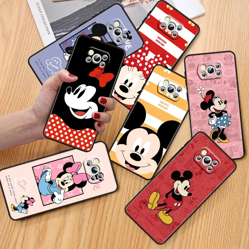 

Cute couple Disney Mickey Phone Case For Xiaomi POCO C50 C40 C31 C3 M5S X4 M4 M3 F4 F3 GT F2 F1 X3 NFC X2 Pro Black Cover