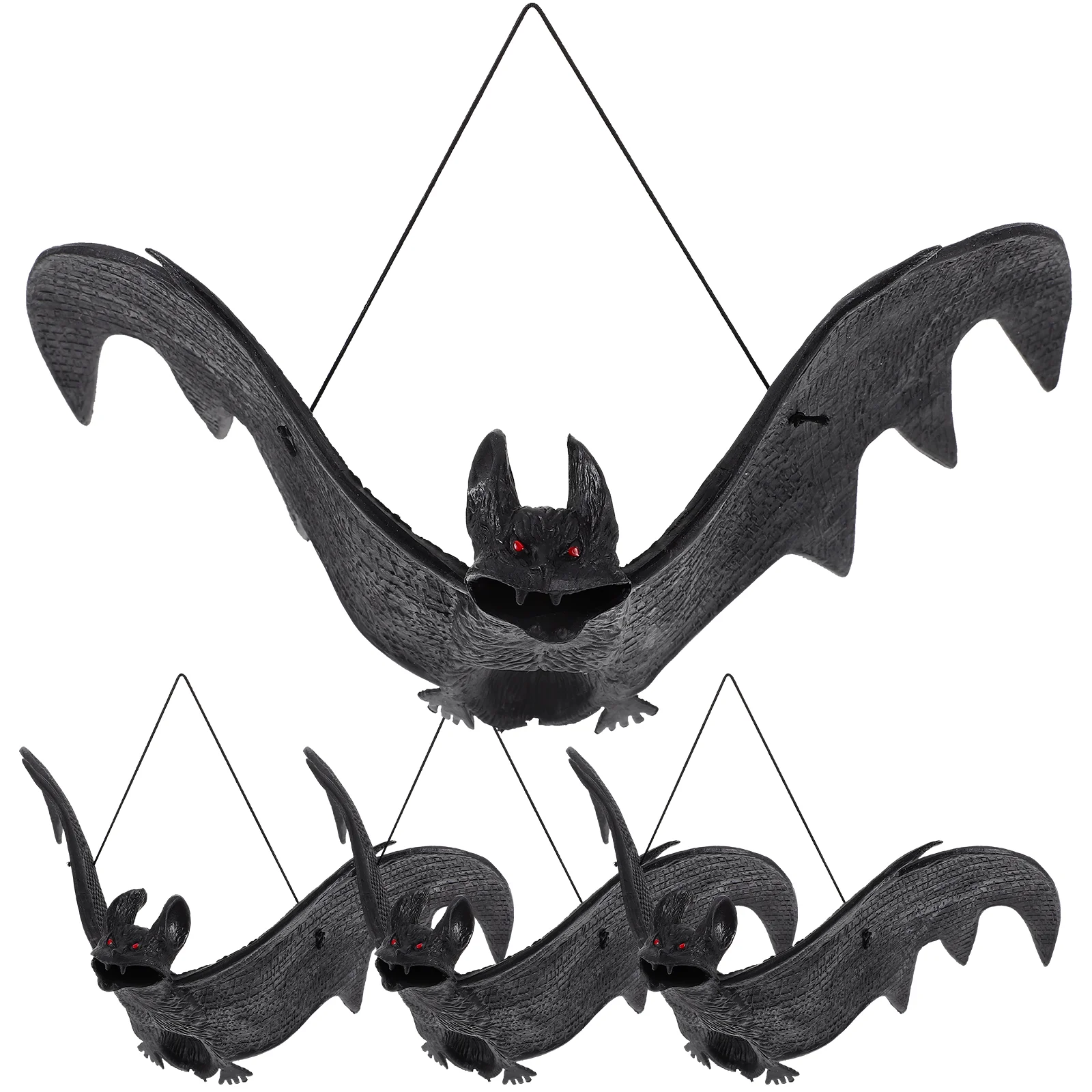 

4pcs Lifelike Bat Pendant Halloween Hanging Bat Ornament Halloween Hanging Bat Decor