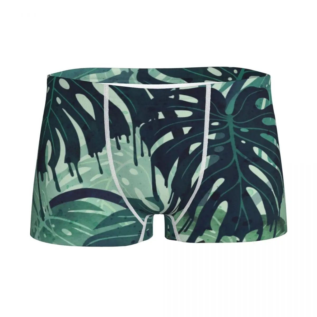 

Children Boys Underwear Jungle Monstera Young Shorts Boxer Shorts Tropical Green Plant Teenage Cotton Underpants