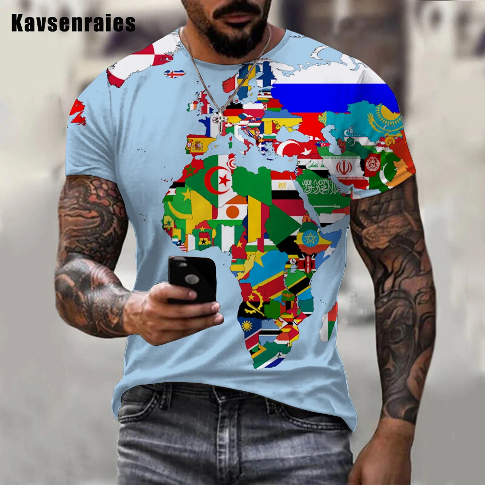 

2022 Hot Sale World Map Graphic Printed 3D T-shirt Men Women Summer Fashion Casual Short Sleeve Unisex Harajuku Streetwear Tops