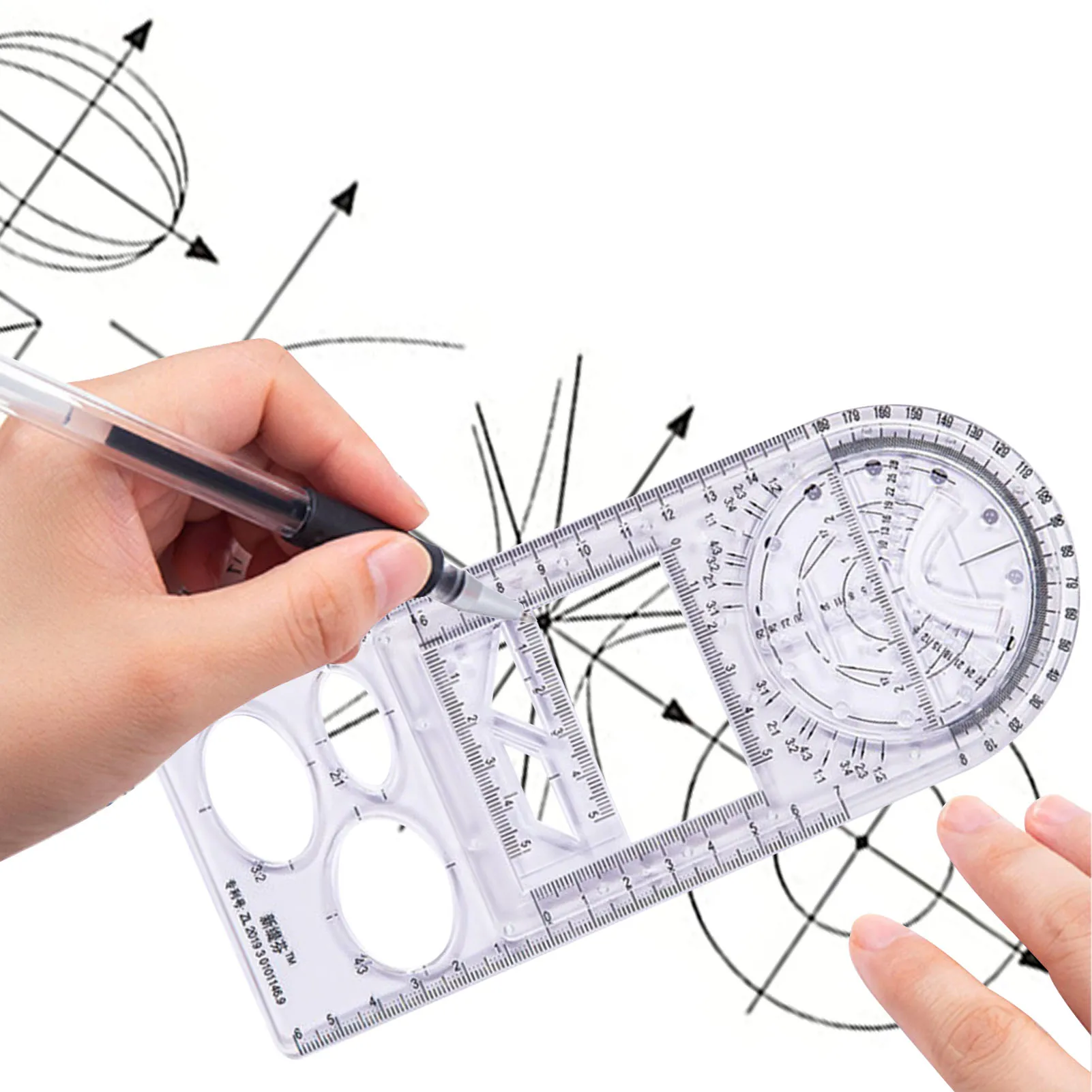 

Multifunctional Geometric Ruler Geometric Drawing Template Measuring Tool For School Office Architecture Supply School Ruler