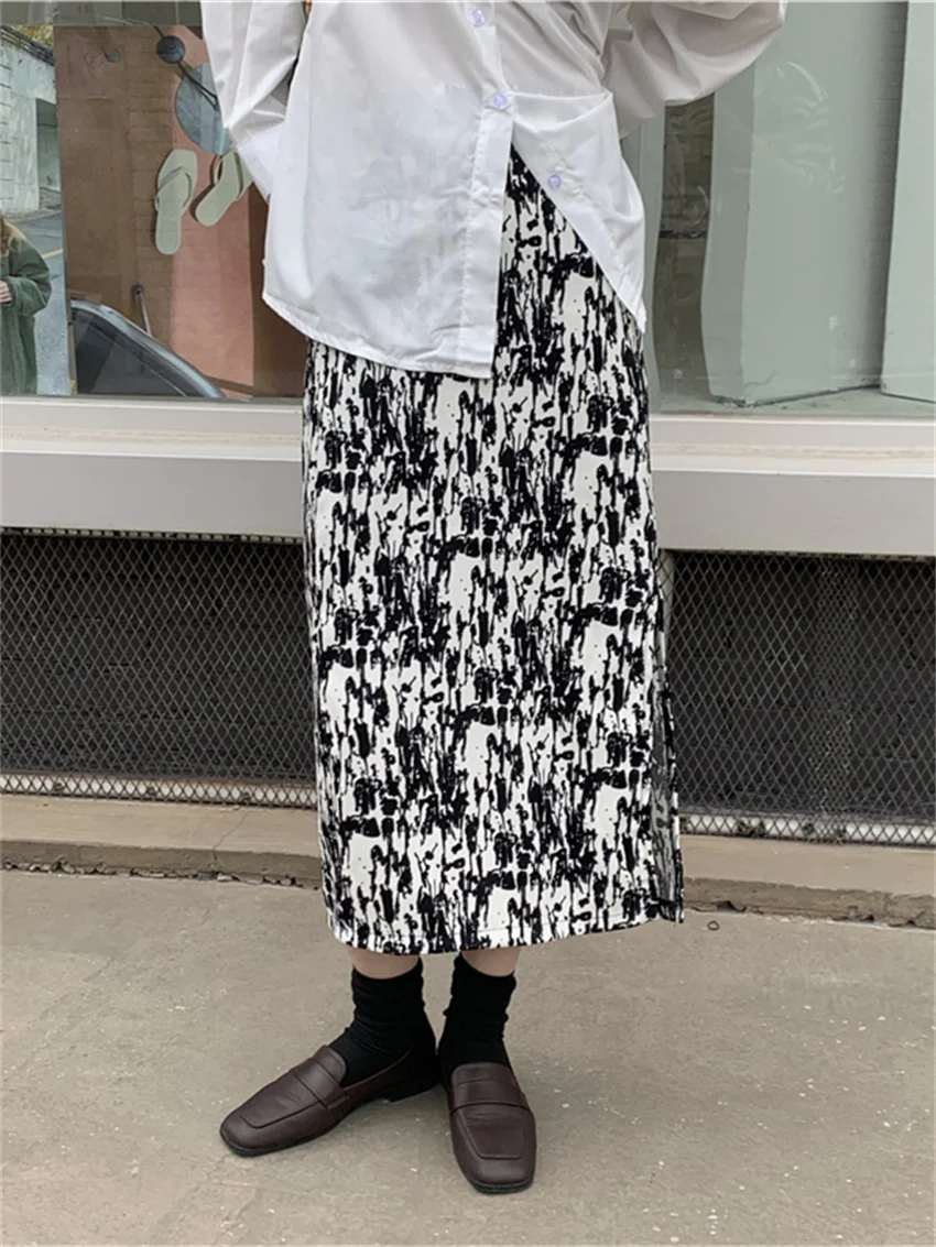 

Прямое длинное платье HziriP с разрезом, популярное повседневное женское платье с эластичным поясом и завязкой, новинка 2022, модная уличная оде...