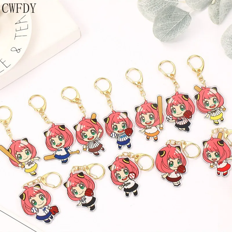 

SPY X FAMILY Kawaii Cosplay Keychain Twilight Yor Forger Anya Forger Keyring Cartoon Print Acrylic Key Chain Women Men Jewelry