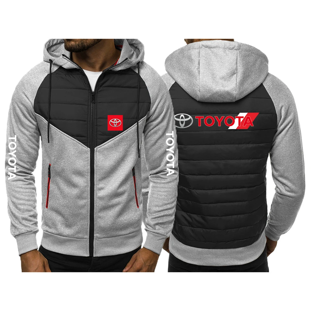 

TOYOTA Printed Men's Autumn And Winter Fashion Jackets Cotton Padded Thicken Keep Warm Casual Coats Jackets Hooded
