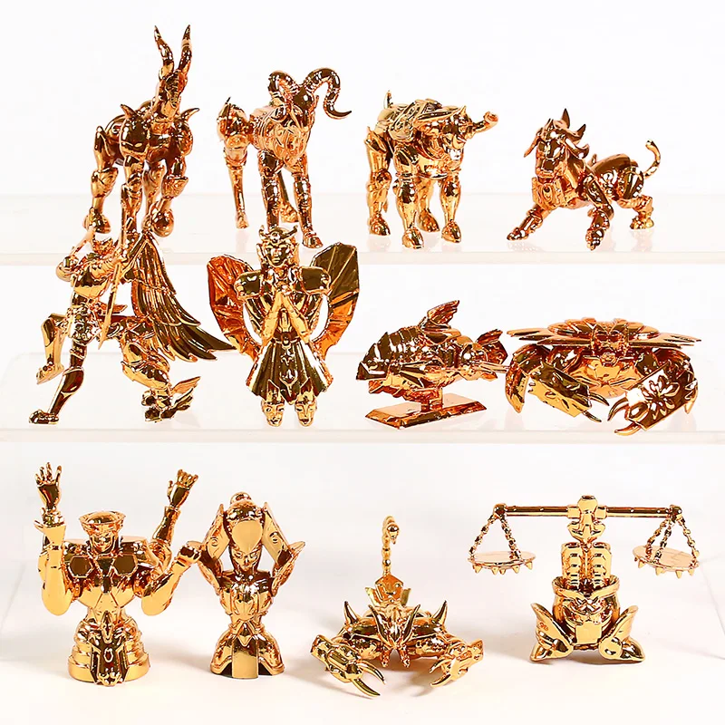 

12pcs/set Saint Seiya The Gold Zodiac Sagittarius Aries Taurus Libra Scorpio PVC Model Dolls Toys Colletible Figurals