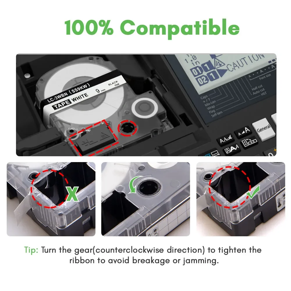 6/10 PK SS18KW LC-5WBN9 LK-5WBN 18 мм черно-белая совместимая кассета для этикеток Epson/KingJim