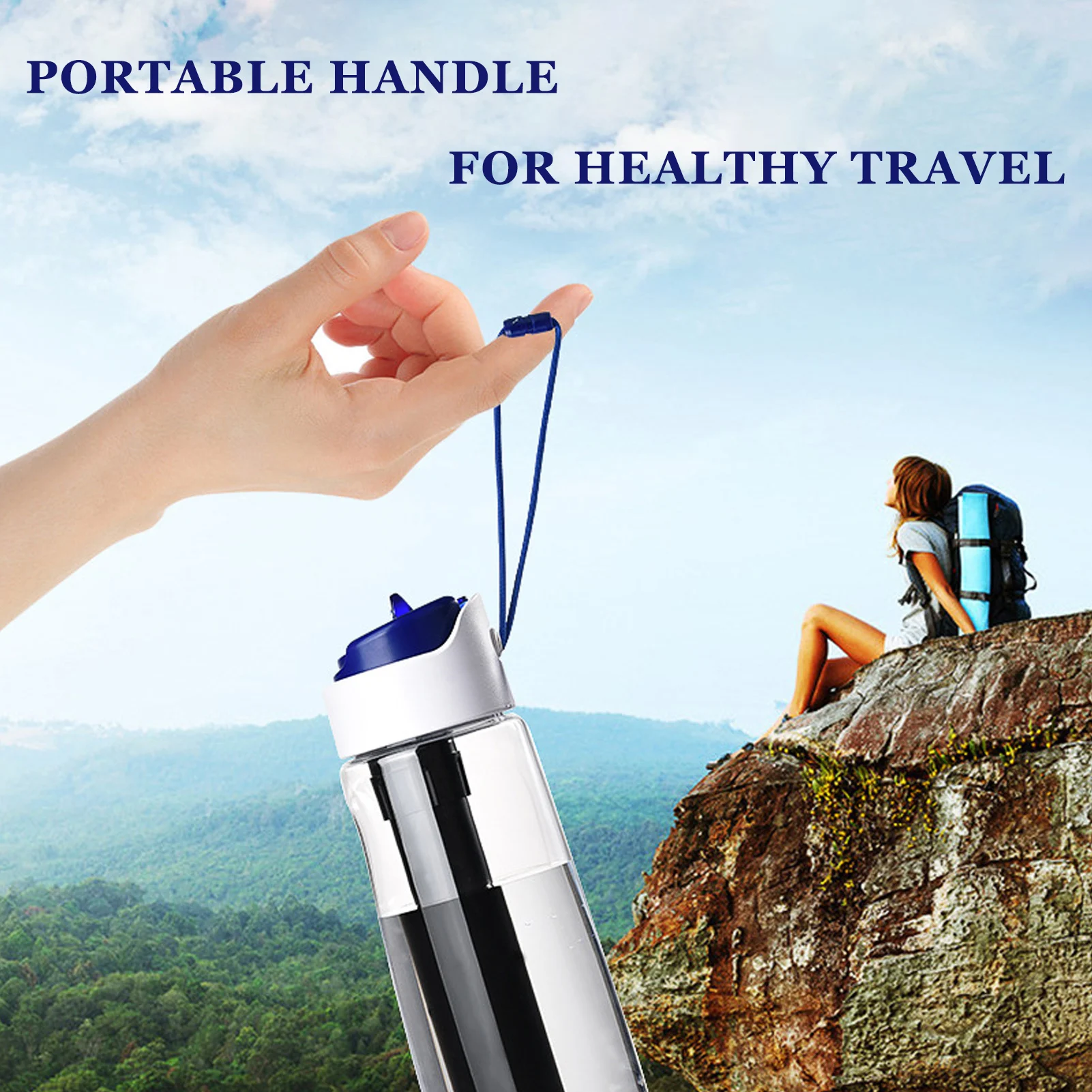 

Water Filter Bottle Sports Drinking Water Bottle With Straw BPA Free Water Purifier Bottles For Backpacking Hiking Gear 750ML