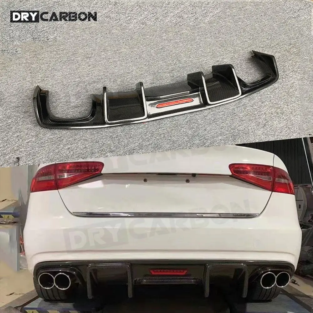 

Carbon Fiber Rear Lip Diffuser for Audi A4 B8.5 Sedan 2013-2015 Car Standard Bumper Diffuser Rear Diffuser with LED Light