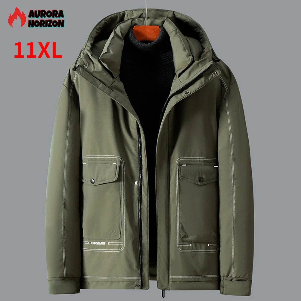 

AuroraHorizon Plus Size 11XL Parkas Winter Jackets Men Thickened Jacket Warm Hooded Coats Big Size Male Outerwear High Quality